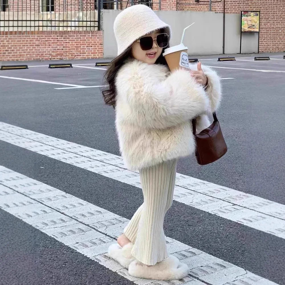 Girls Faux Fur Jacket β Cozy Winter Coat
