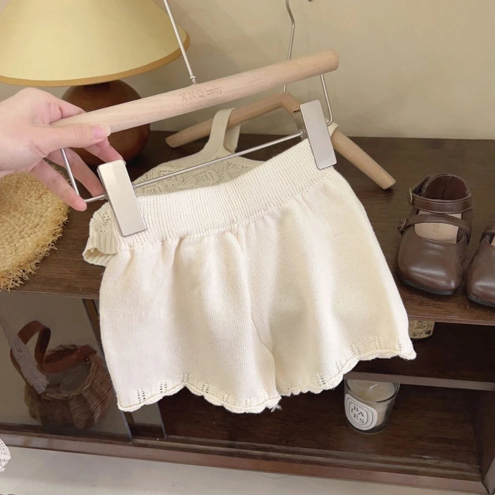 Girls beige summer set