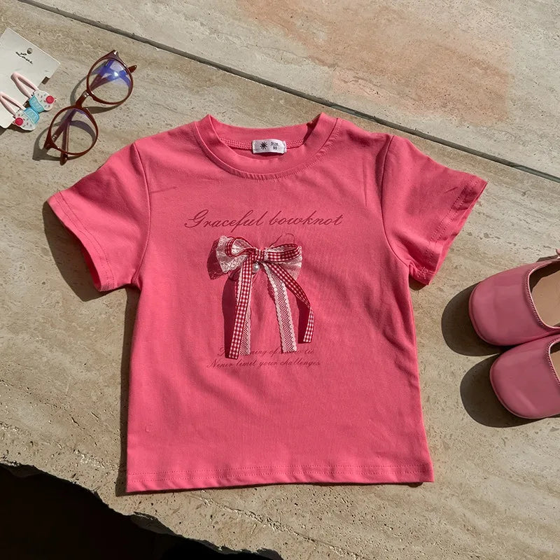 Girls butterfly knot t-shirt