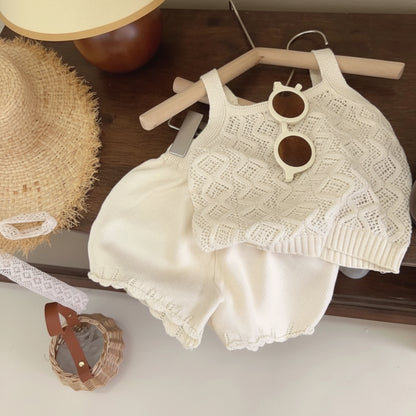 Girls beige summer set