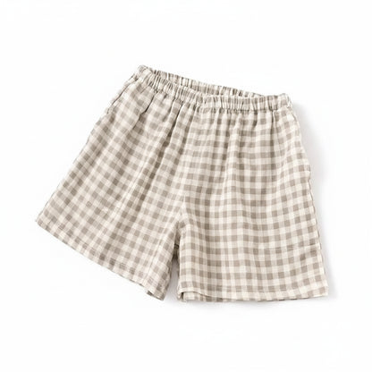 Kids plaid shorts lightweight casual summer pants