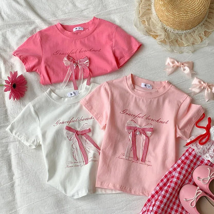 Girls butterfly knot t-shirt