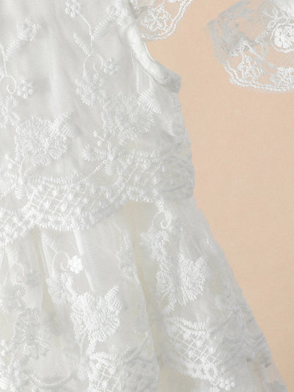 Newborn baby girl lace dress set