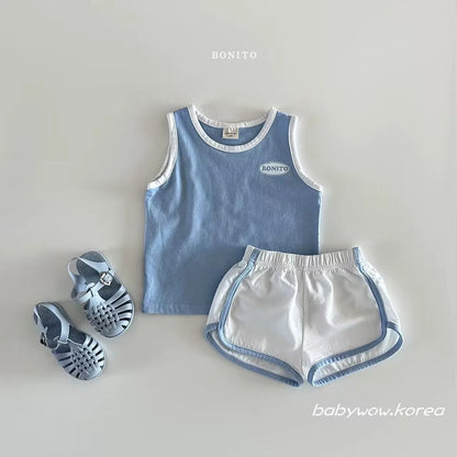 Summer Baby Set –  Cotton Vest & Shorts (2-Piece Outfit)