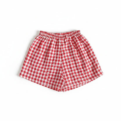 Kids plaid shorts lightweight casual summer pants