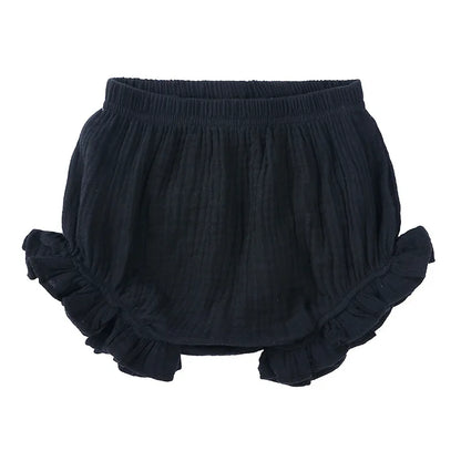 Cotton Ruffled Bloomers – Soft Crinkled Baby Shorts (6–24 Months)
