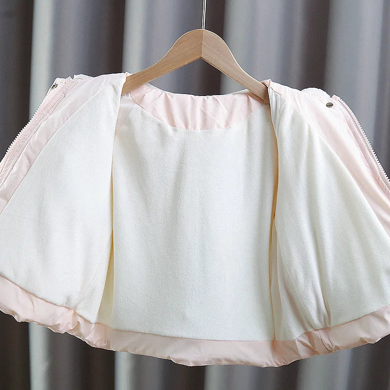 Toddler Girls Winter Jacket, with Bowknots & Ear Hood