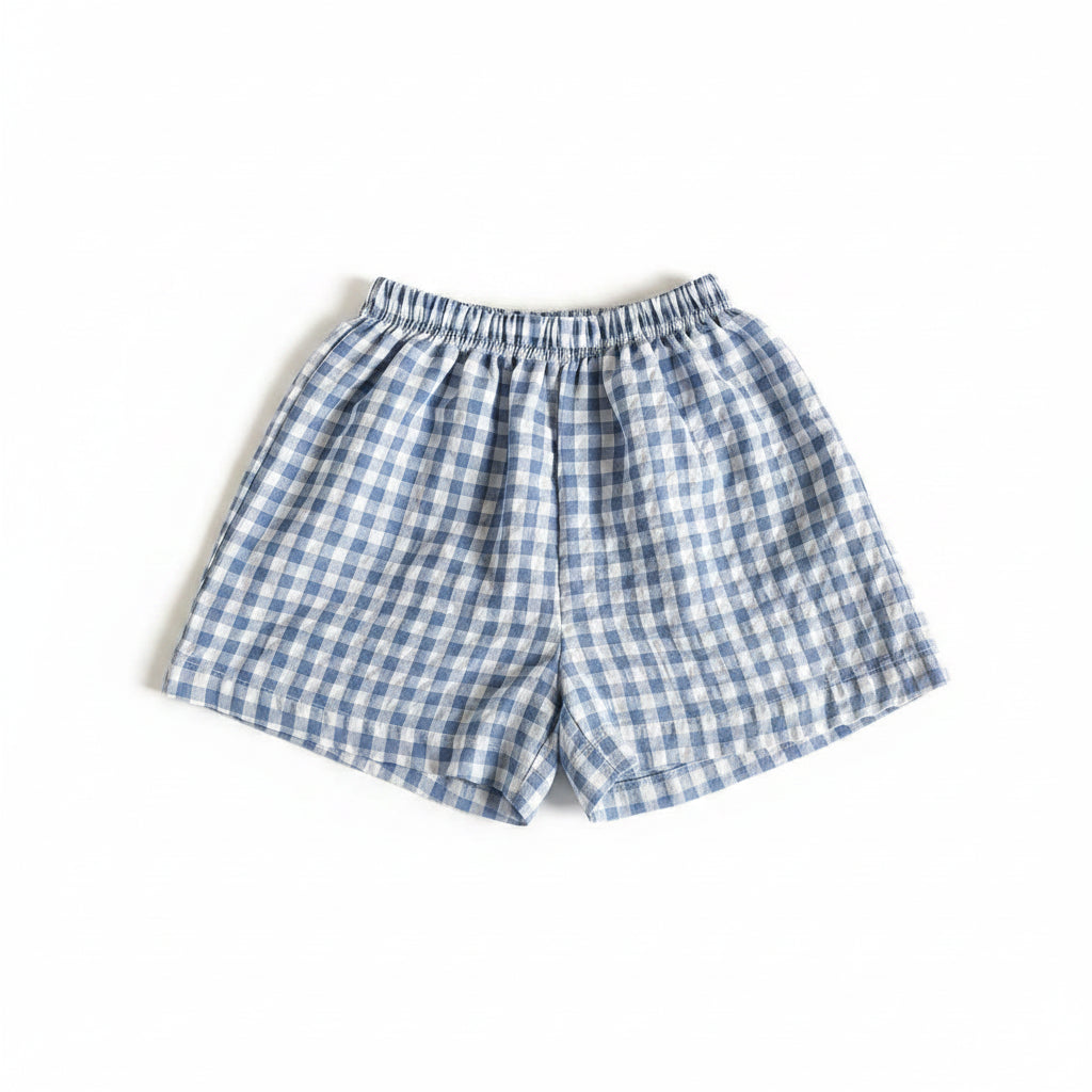 Kids plaid shorts lightweight casual summer pants