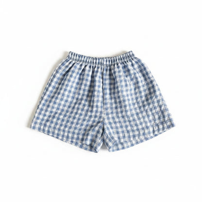 Kids plaid shorts lightweight casual summer pants