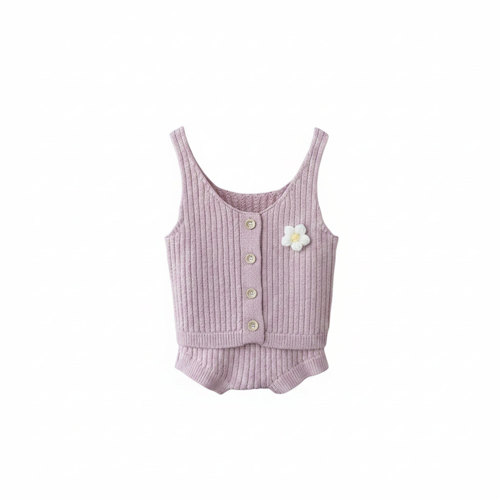Baby girl knit summer set