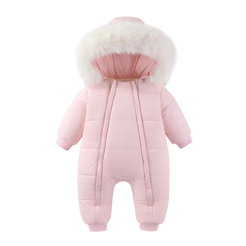 Newborn Autumn & Winter Bodysuit – Thick Plus Velvet Hooded Baby Jumpsuit (0–18M)