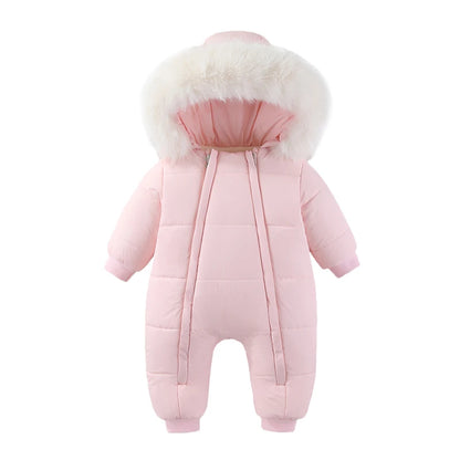Newborn Autumn & Winter Bodysuit – Thick Plus Velvet Hooded Baby Jumpsuit (0–18M)