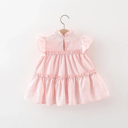 Pink tulip baby girl dress