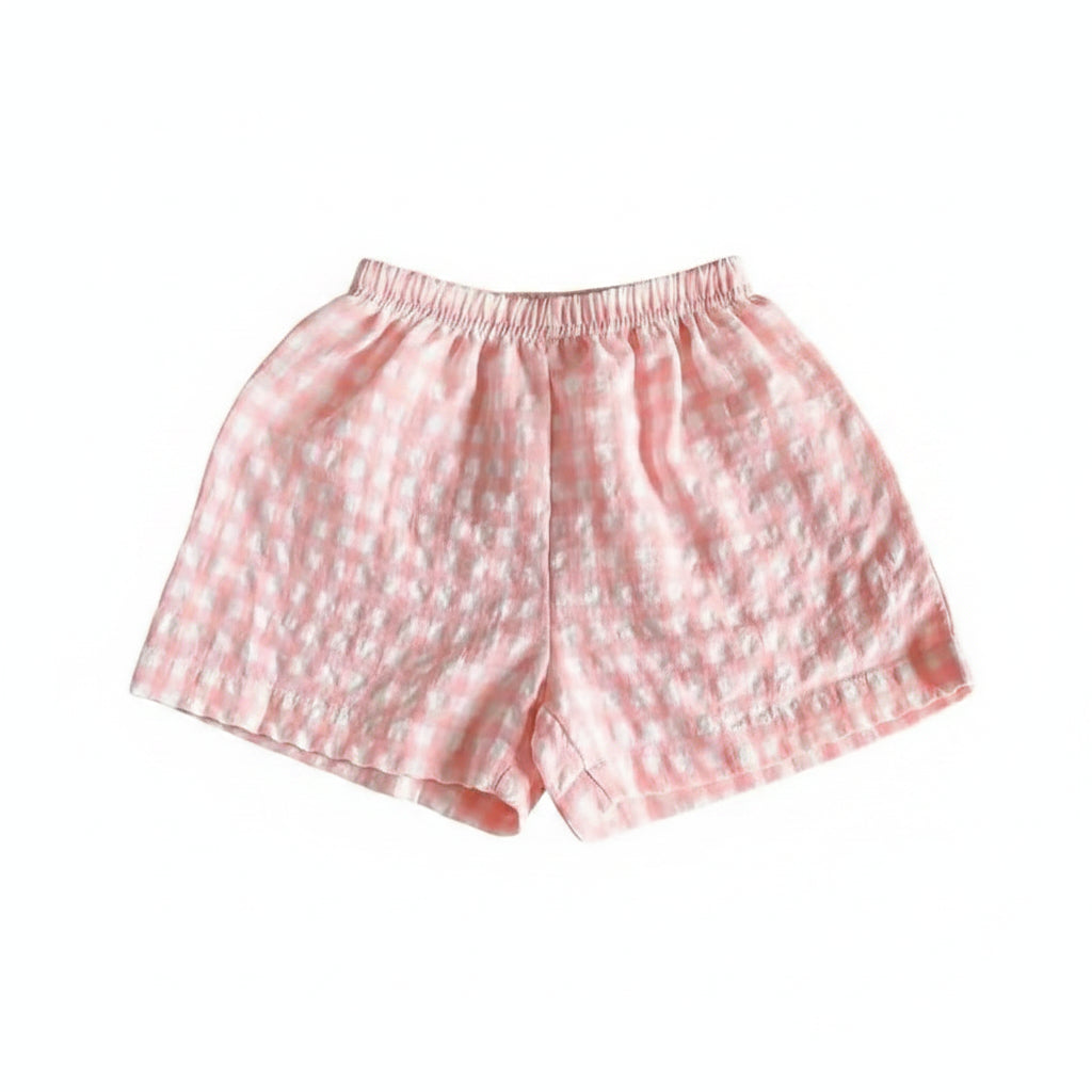 Kids plaid shorts lightweight casual summer pants
