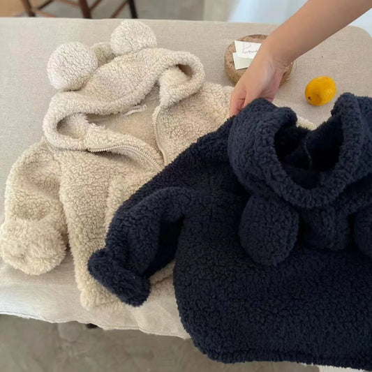 Winter Fleece Coat – Soft Velvet Jacket for Babies & Toddlers