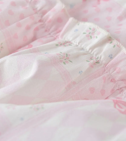 Bow embroidery & ruffle collar A-line dress