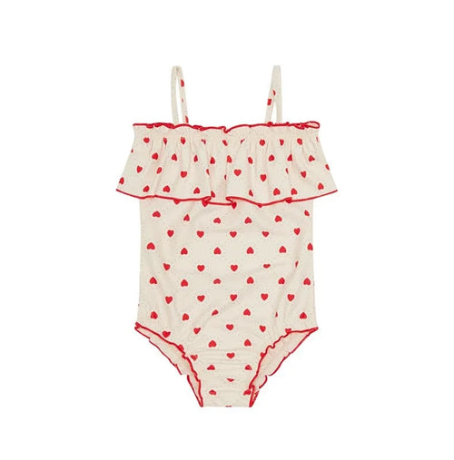 Girls heart print bikini set