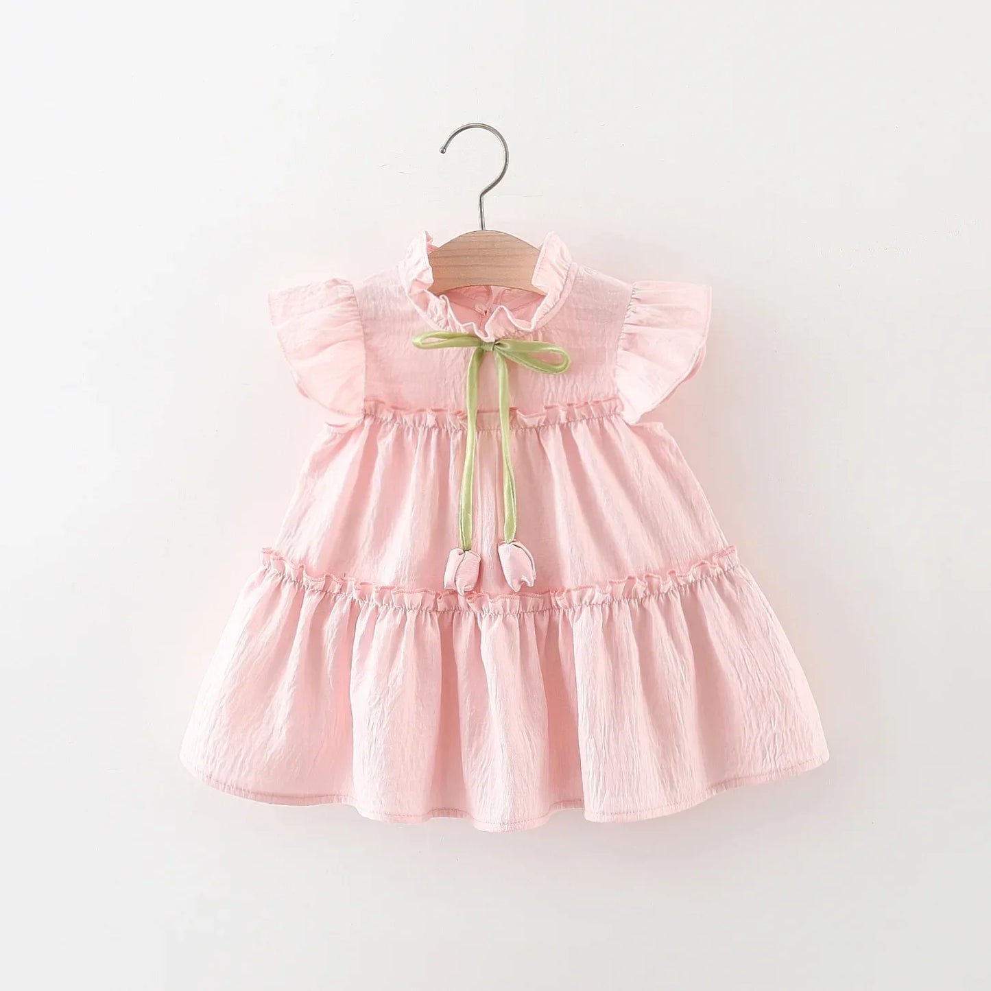 Pink tulip baby girl dress