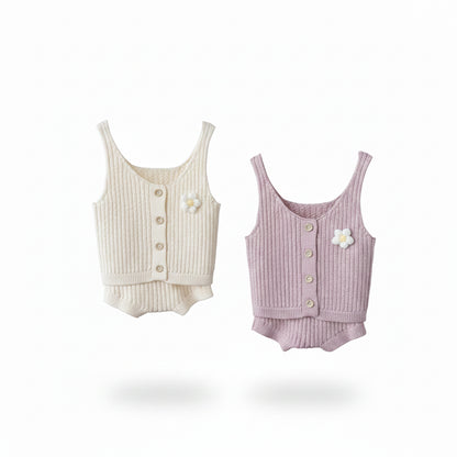 Baby girl knit summer set