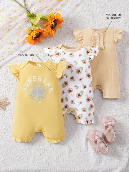 Soft cotton short sleeve jumpsuits