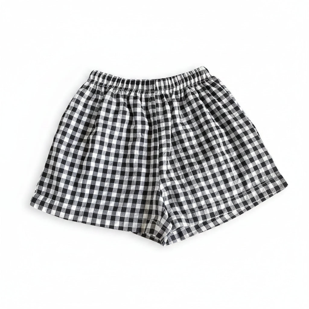 Kids plaid shorts lightweight casual summer pants
