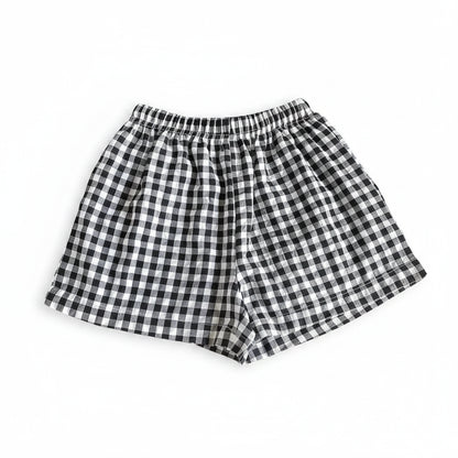 Kids plaid shorts lightweight casual summer pants