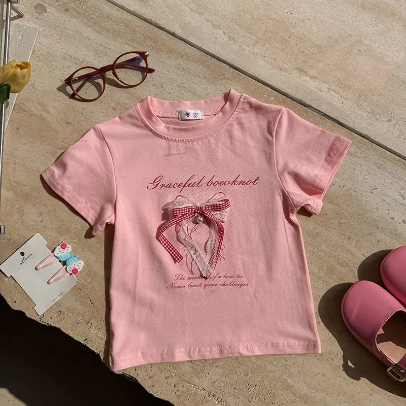 Girls butterfly knot t-shirt