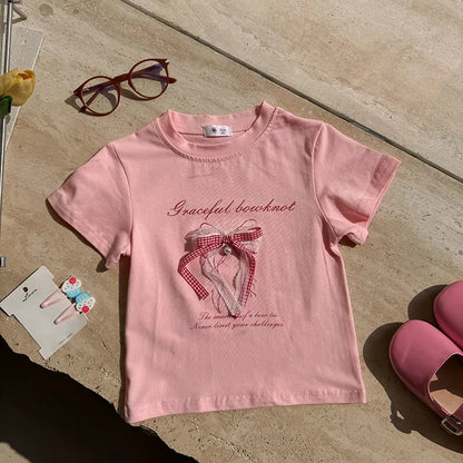 Girls butterfly knot t-shirt
