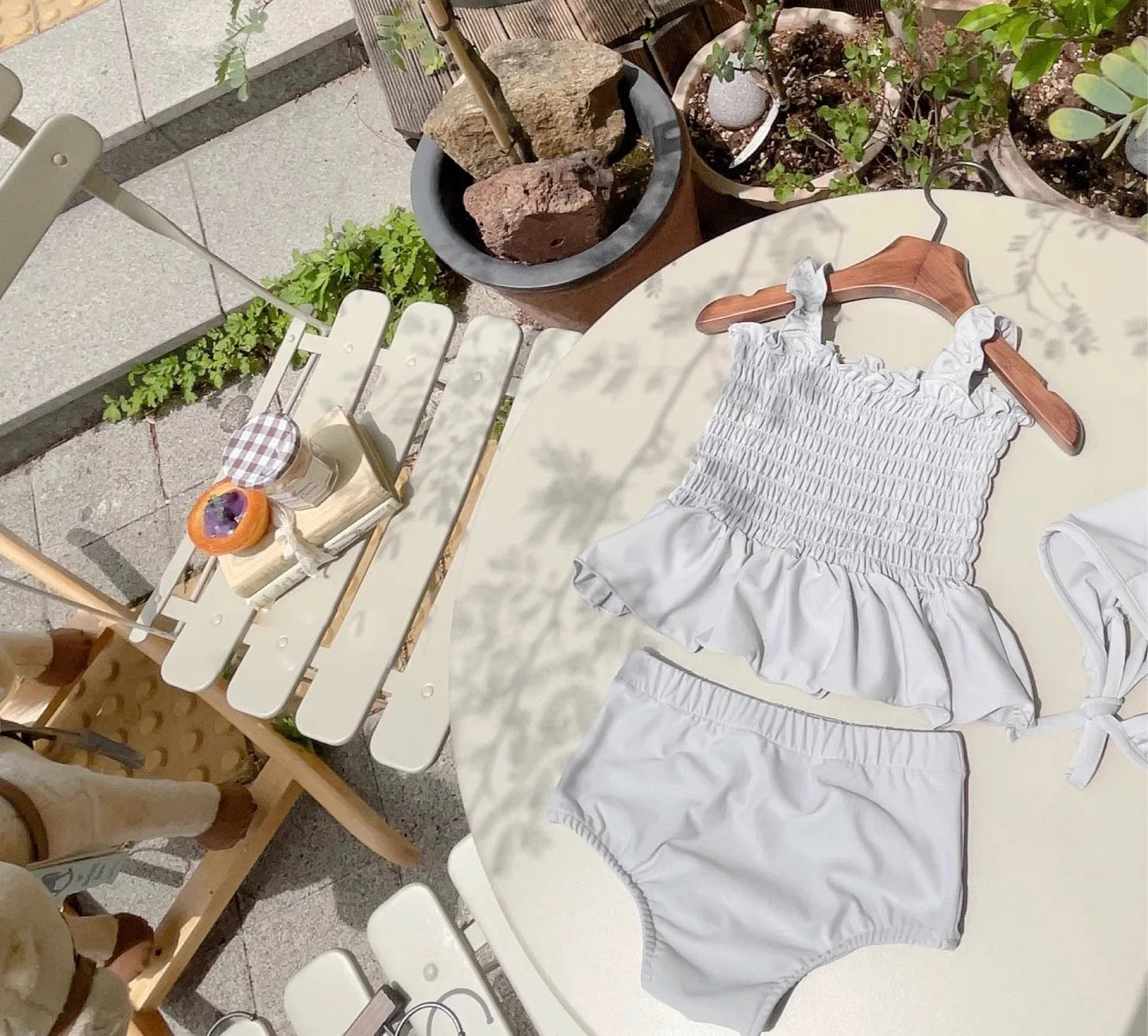 Baby girl swim set (Top, Shorts & Hat)
