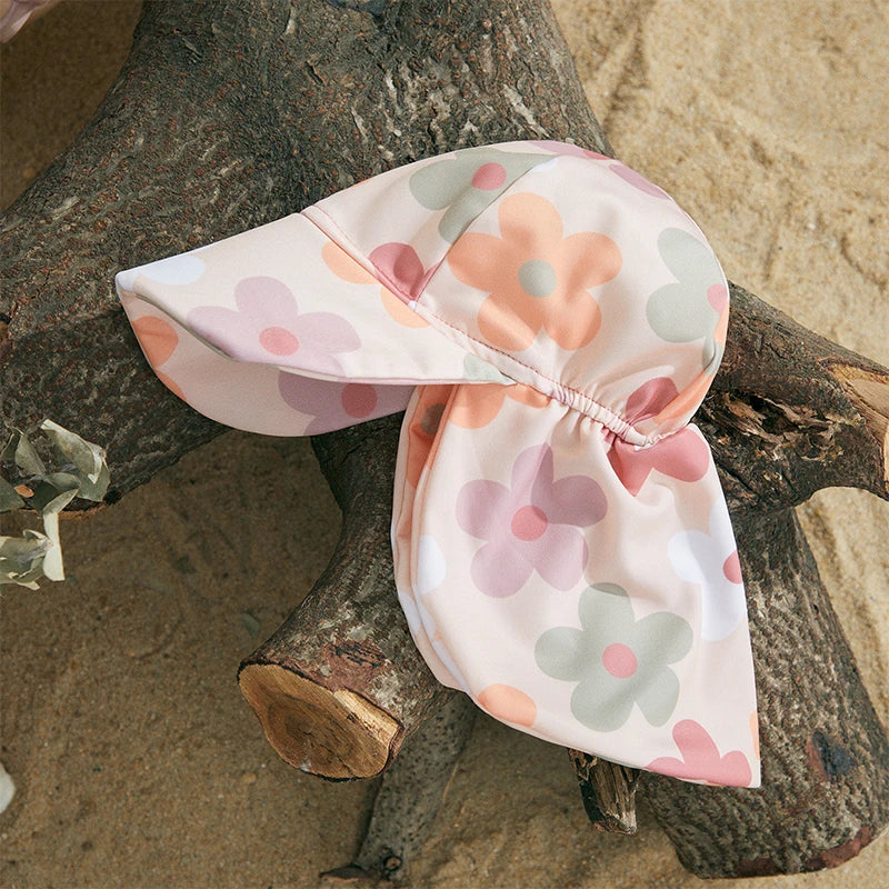 Kids swimwear set  Floral & Tropical zip-up swimsuit with hat