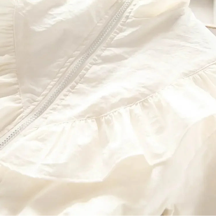 Girls’ ruffled collar blouse coat