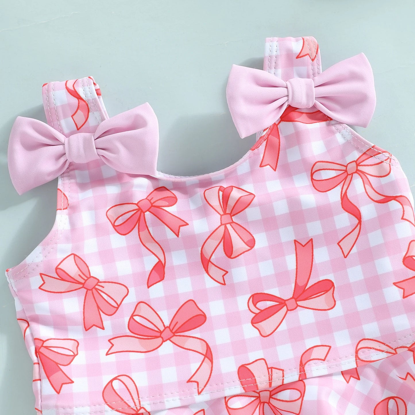 3-Piece bow swimwear with ruffle details