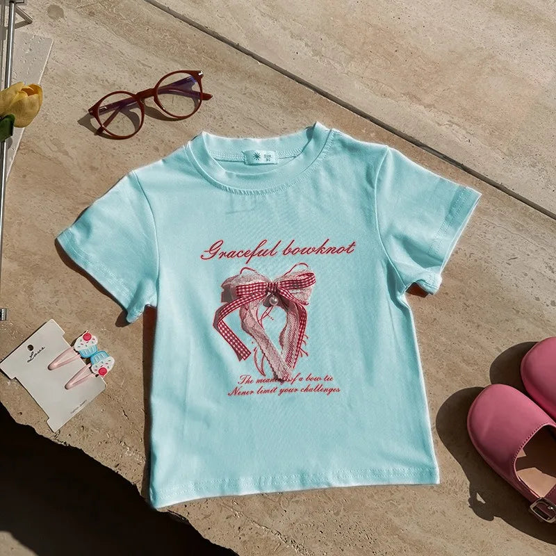 Girls butterfly knot t-shirt
