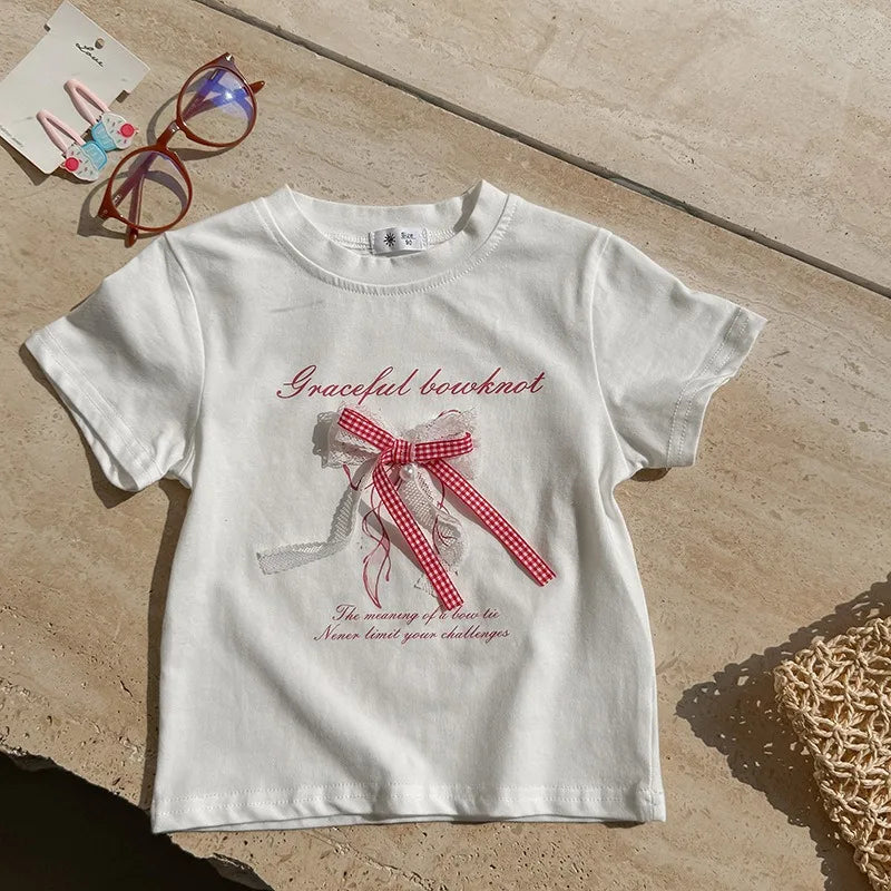 Girls butterfly knot t-shirt
