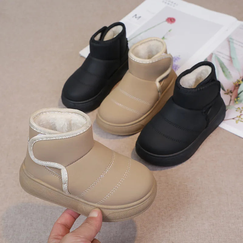 Winter Snow Boots – Plush Fur Lined Non-Slip Leather Boots (Boys & Girls)