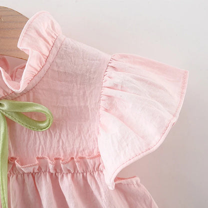 Pink tulip baby girl dress