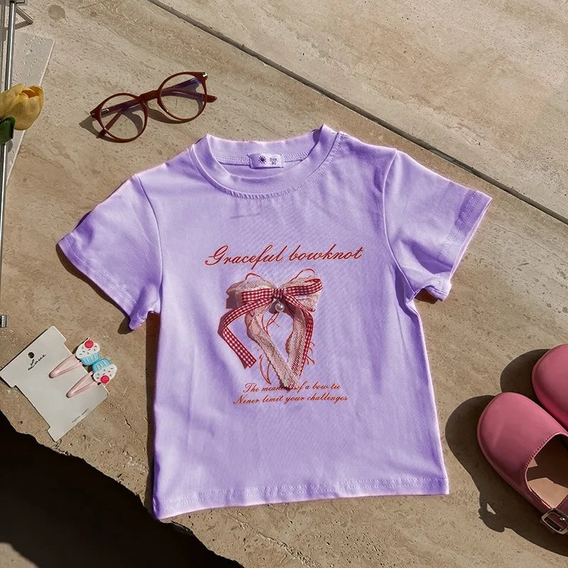 Girls butterfly knot t-shirt