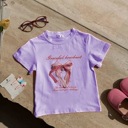 Girls butterfly knot t-shirt