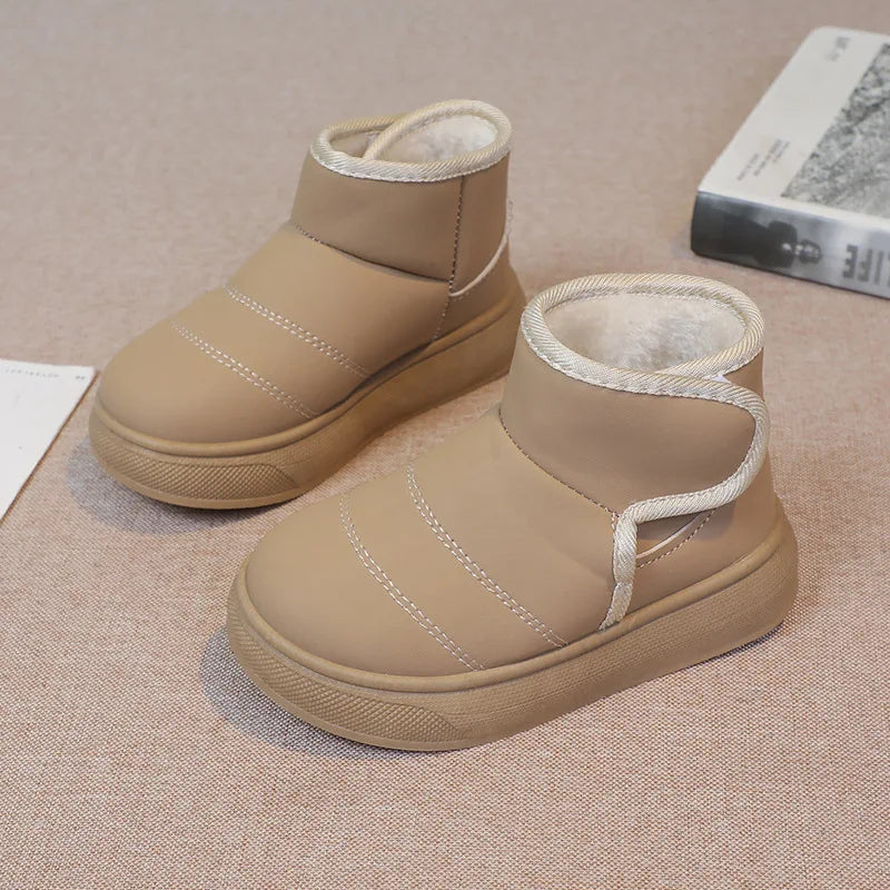 Winter Snow Boots – Plush Fur Lined Non-Slip Leather Boots (Boys & Girls)