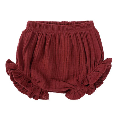 Cotton Ruffled Bloomers – Soft Crinkled Baby Shorts (6–24 Months)