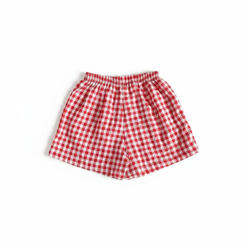 Kids plaid shorts lightweight casual summer pants