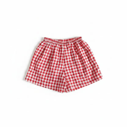 Kids plaid shorts lightweight casual summer pants