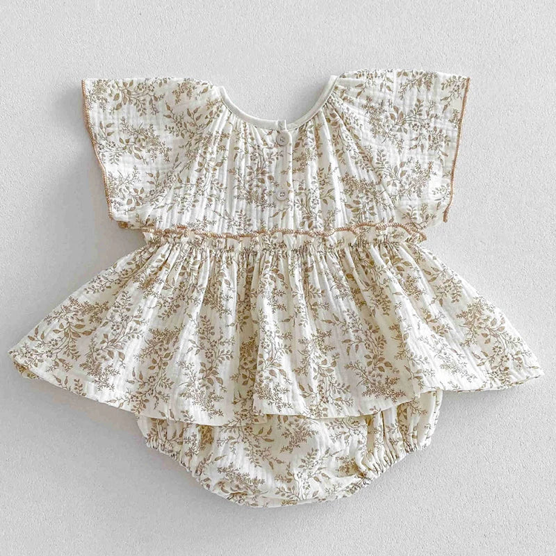 Baby girl floral romper dress
