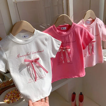 Girls butterfly knot t-shirt