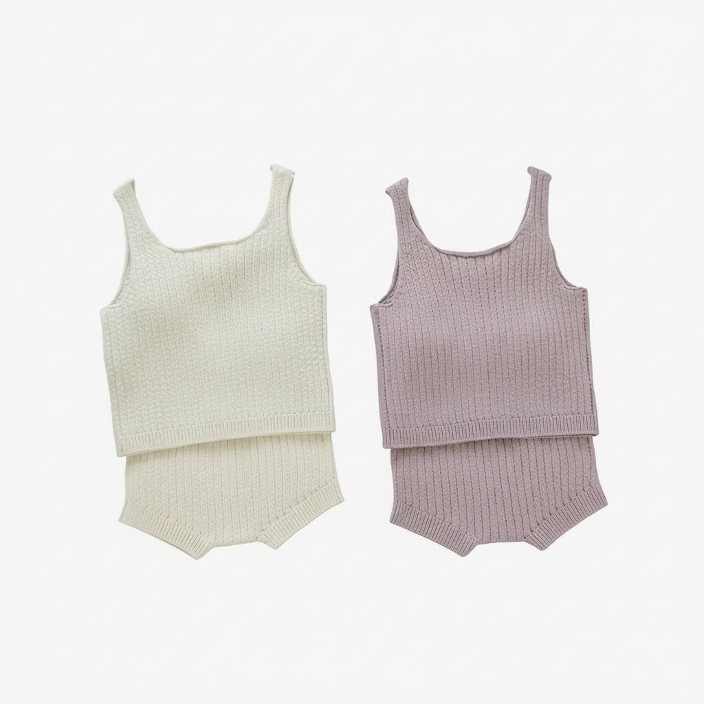 Baby girl knit summer set