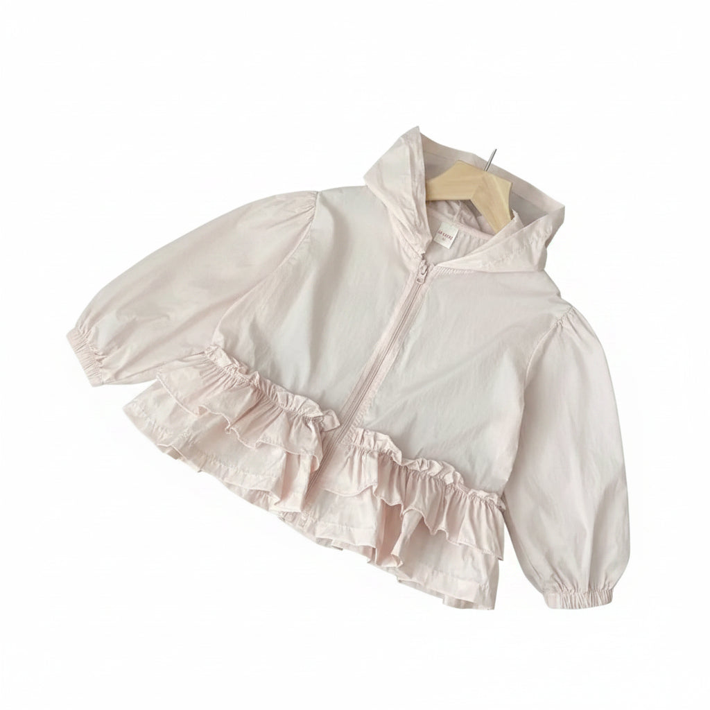 Summer girls lace jacket – lightweight hooded sunscreen coat