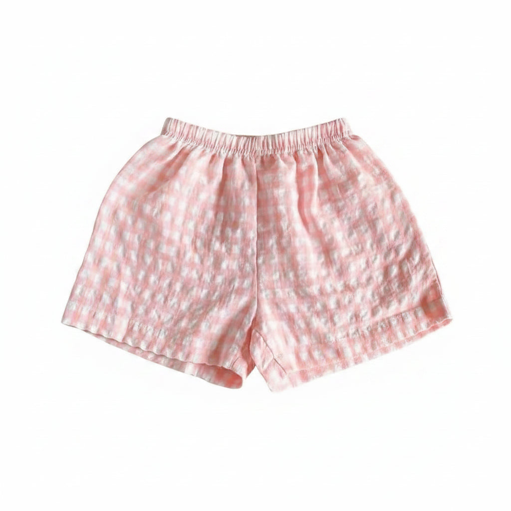 Kids plaid shorts lightweight casual summer pants