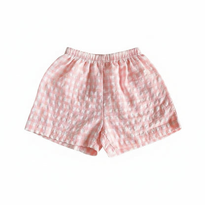 Kids plaid shorts lightweight casual summer pants