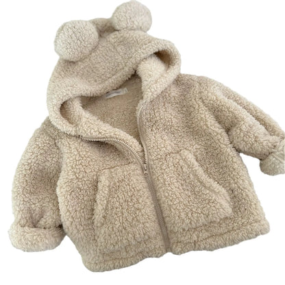 Winter Fleece Coat – Soft Velvet Jacket for Babies & Toddlers