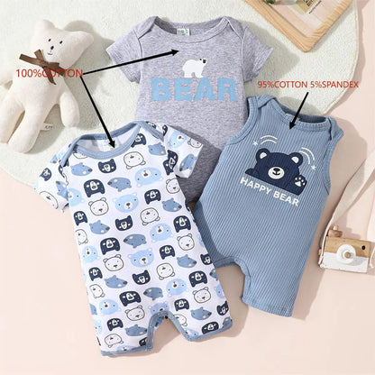 Soft cotton short sleeve jumpsuits